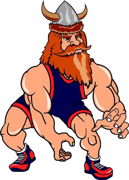 Viking mascot Wrestling sports decal. Show team pride! 